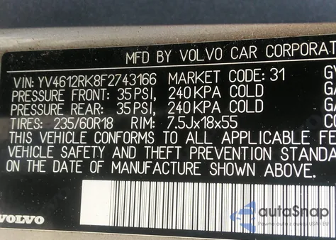 2015 Volvo Xc60 T5/T5 Premier z USA, uszkodzony, nr VIN YV4612RK8F2743166